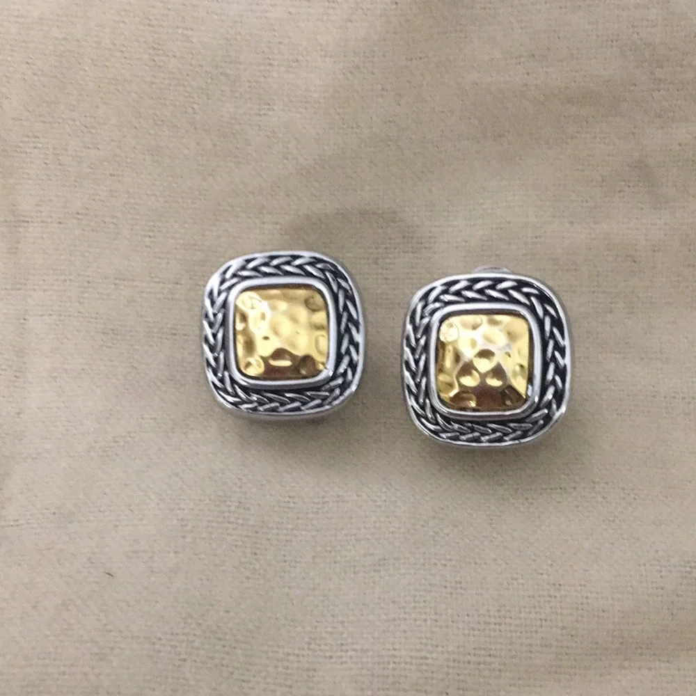 Gold and Silver Earrings - Picture 3 of 7